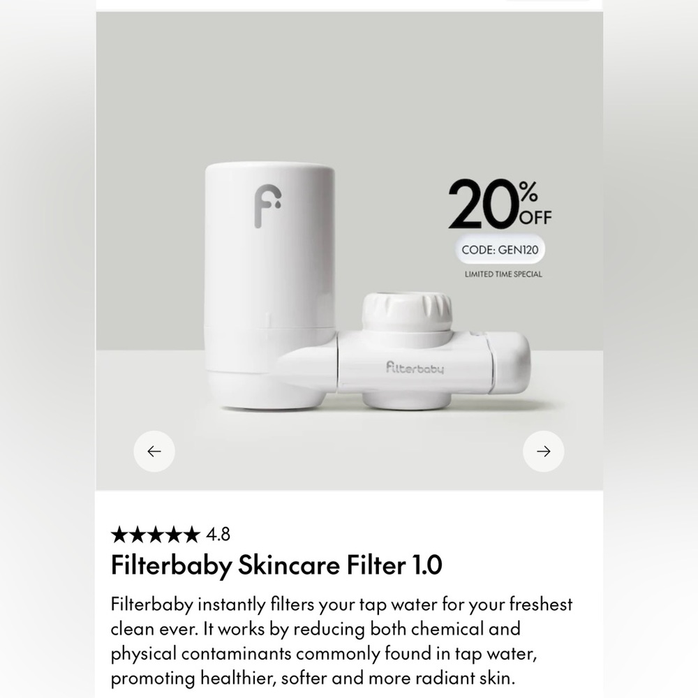 Filterbaby Faucet-Mounted Water Filter for Skin Care -
Hydrate